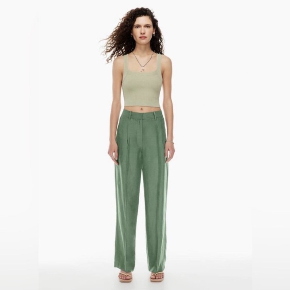 Aritzia Wilfred Effortless Linen Pants Sagesse (Sage Green)